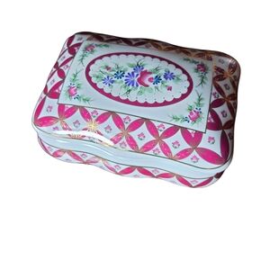 Decorative Pink Floral Trinket Box